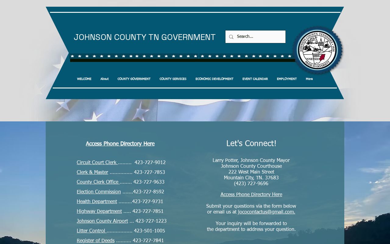 Johnson County warrant record request routes in the courthouse contact directory
