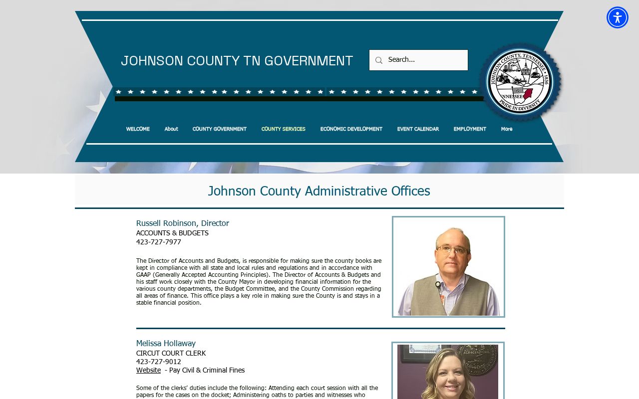 Johnson County active warrant court routing in the administrative offices directory