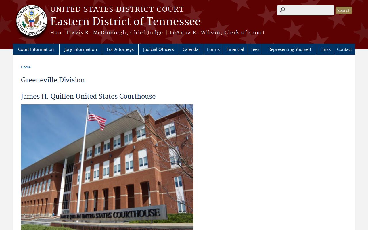 Johnson County federal warrant court contact in the Greeneville Division