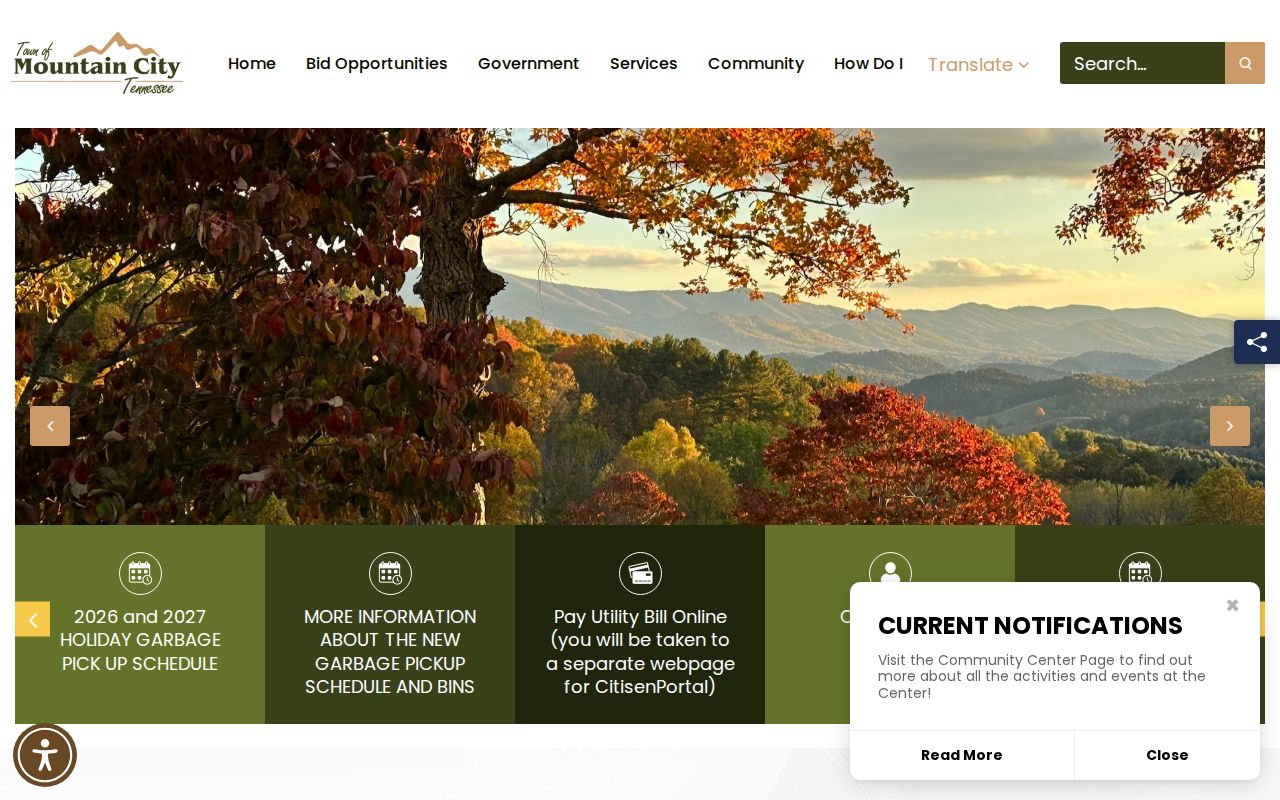 Mountain City warrant search fallback through the official city website