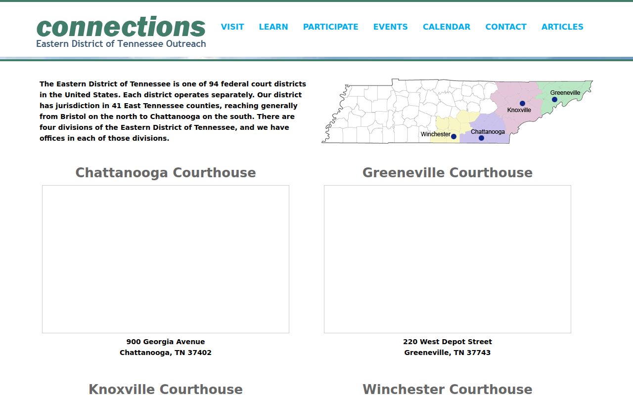 Johnson County federal warrant route on the Greeneville Division map