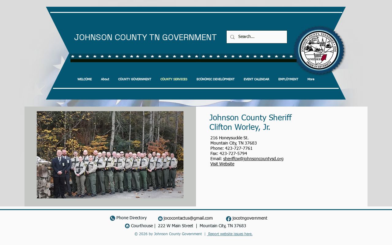 Johnson County arrest warrant Sheriff's Office contact listing